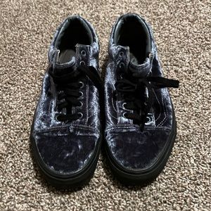 Blue velvet vans size 8